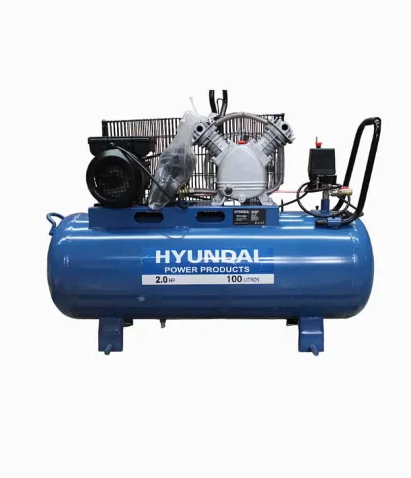 Compresor De Aire Hyundai 2hp 100 Lt 115psi Acople Por Polea